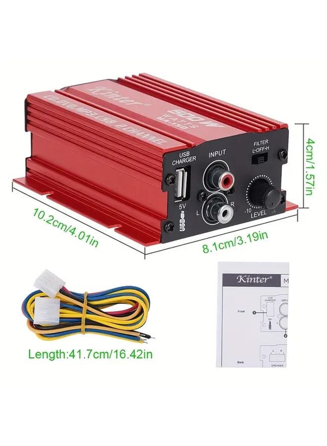 500W 2 Channel Mini Power Amplifier MA150 USB DC Powered 1 Set - Image 4